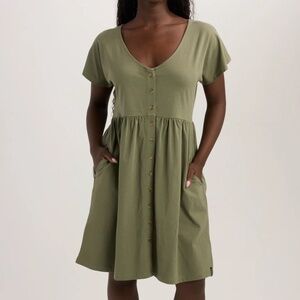 NEW! Known Supply Organic Cotton Josie Dress in Army Size Medium NWT!